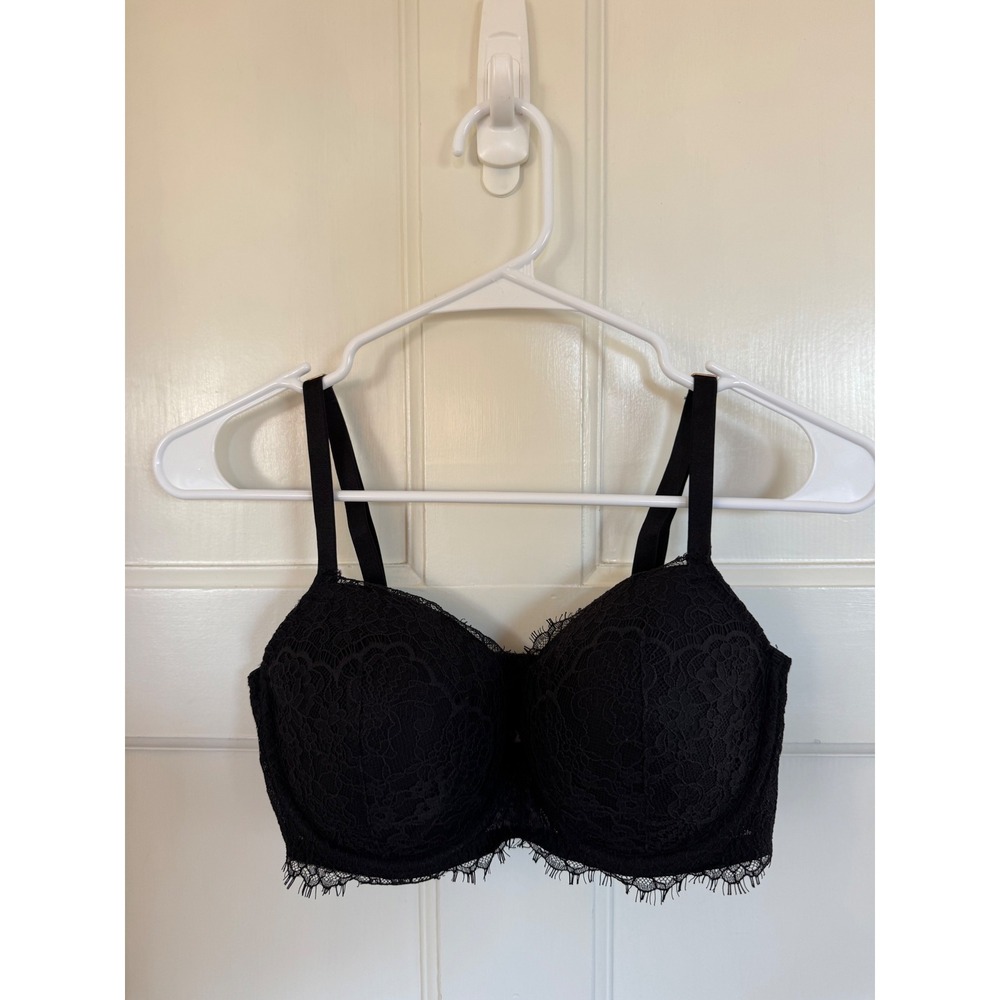 Victoria's Secret Dream Angels black lace lined Demi size 34DD